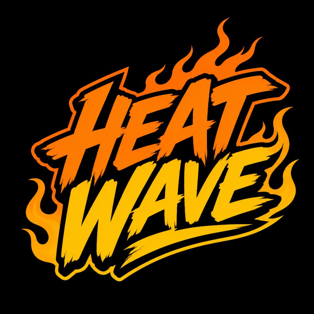 Typography logo with flame accents in street style